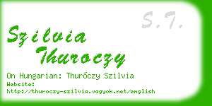 szilvia thuroczy business card